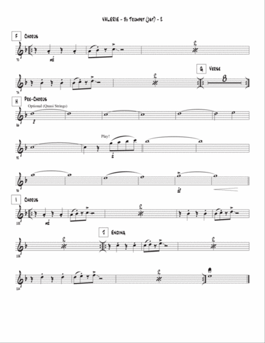 Valerie Valerie Tenor Saxophone scores gallery preview page 2