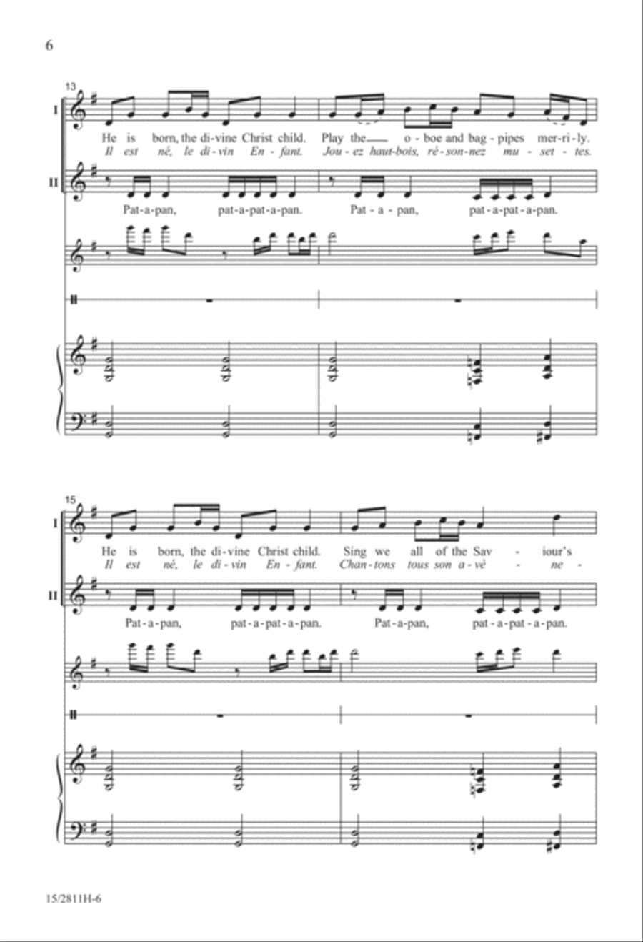 He Is Born with Pat-a-pan 2-Part scores gallery preview page 7
