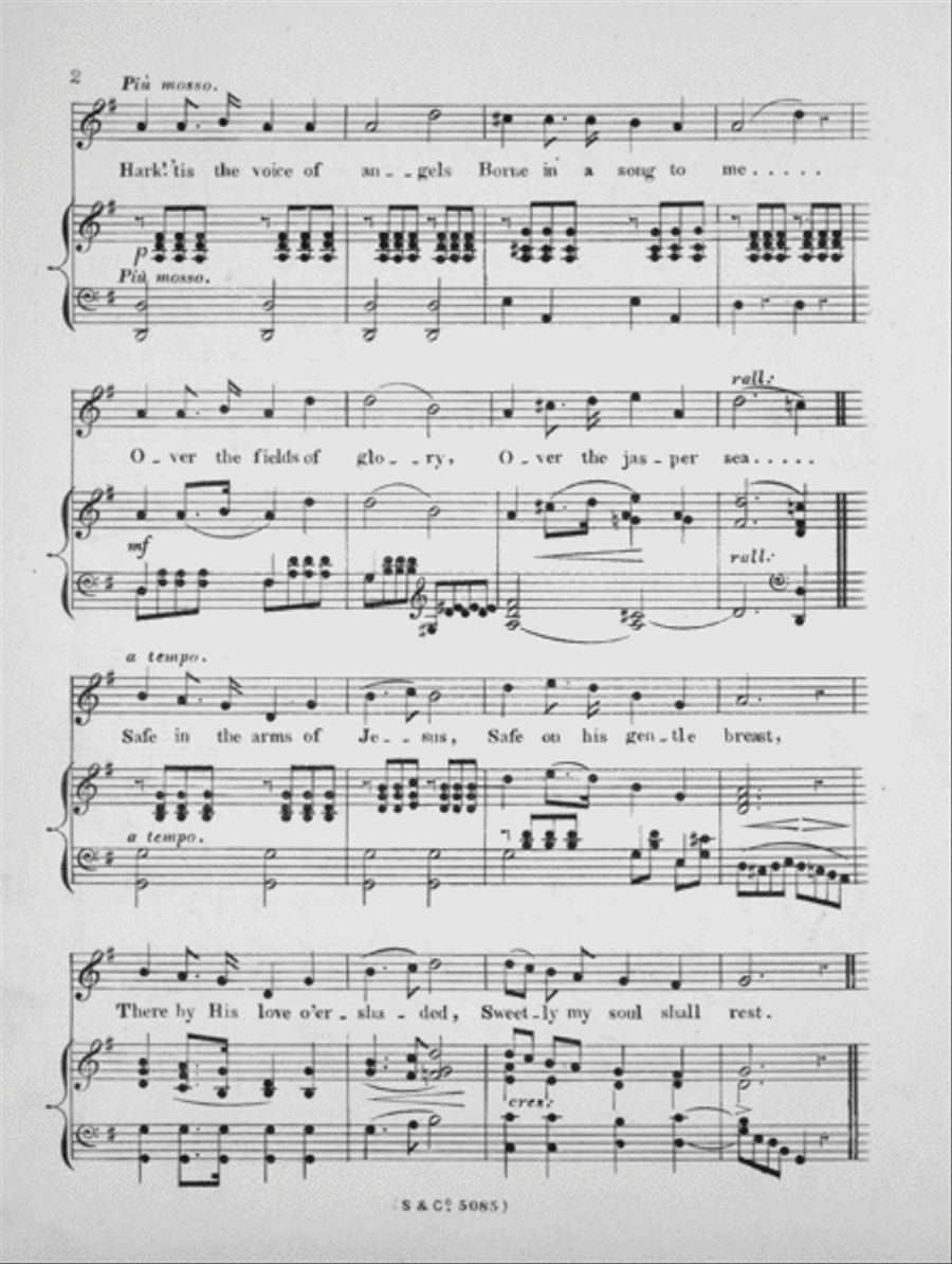 Safe in the Arms of Jesus. Sacred Song Voice scores gallery preview page 3