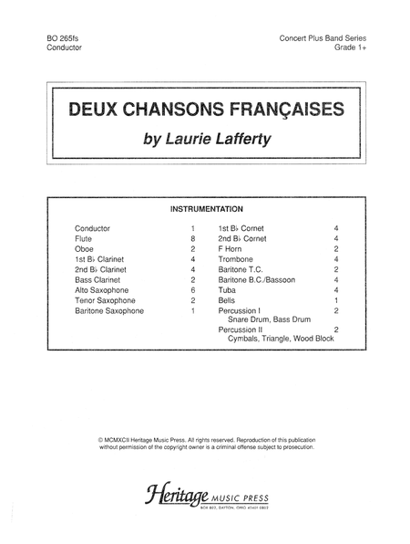 Deux Chansons Francaises Full Score