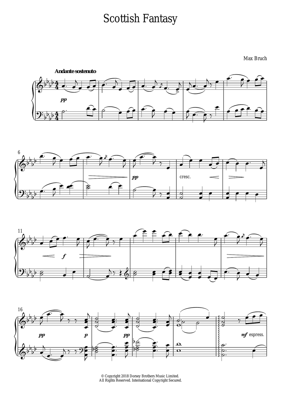 Scottish Fantasy, Op. 46 Scottish Fantasy, Op. 46 Piano Solo scores gallery preview page 1