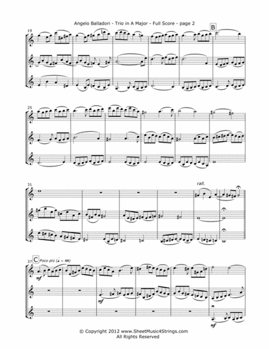 Balladori, A. - Trio in A for Three Violins image number null