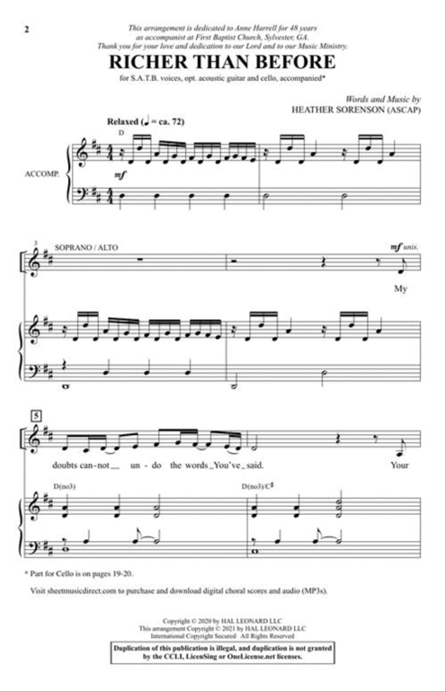Richer Than Before 4-Part scores gallery preview page 3