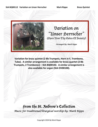 Book cover for Variations on "Unser Herrsher" (Open Now Thy Gates Of Beauty) StA BQ00112