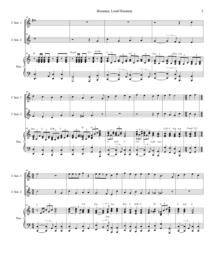 Hosanna, Loud Hosanna (with 