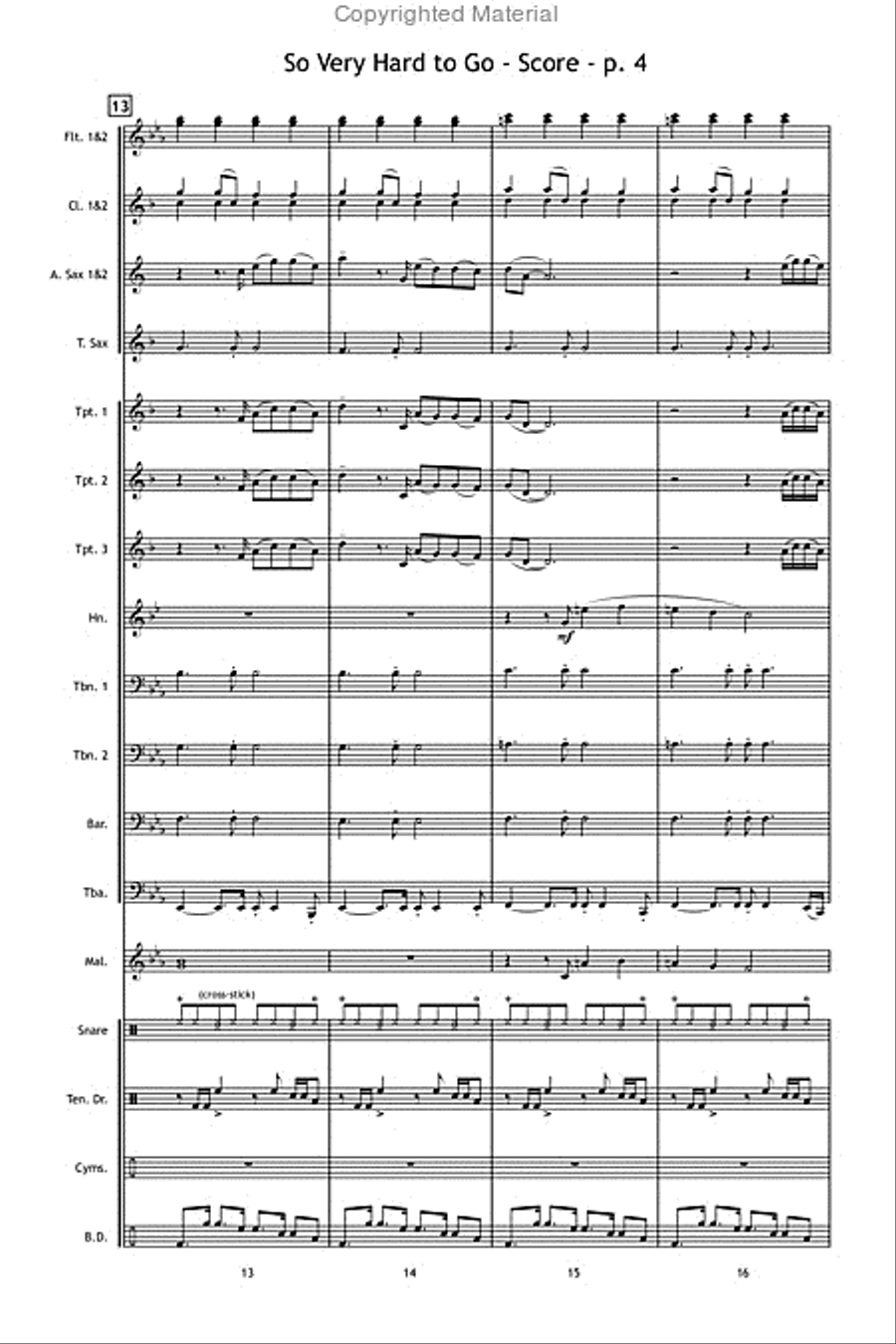 So Very Hard to Go So Very Hard to Go Marching Band scores gallery preview page 5