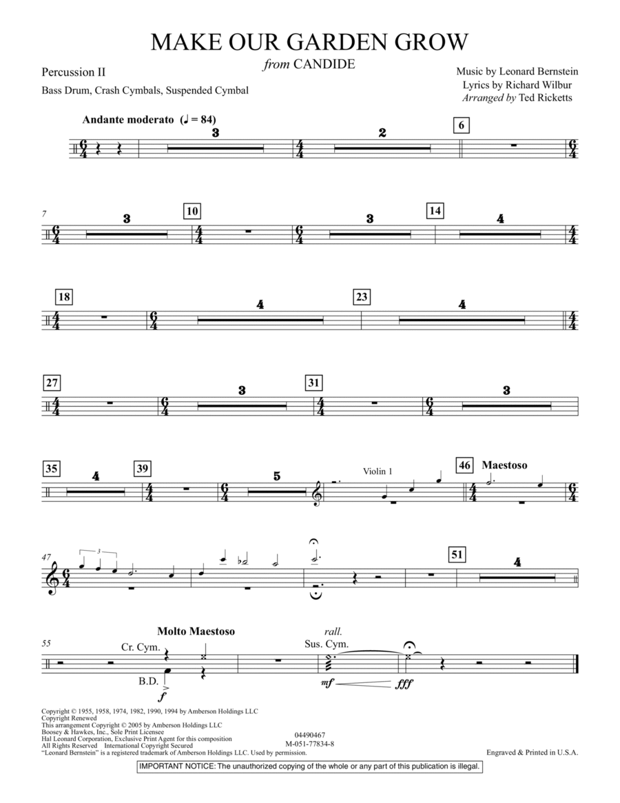 Make Our Garden Grow (from Candide) - Percussion 2 Orchestra scores gallery preview page 1