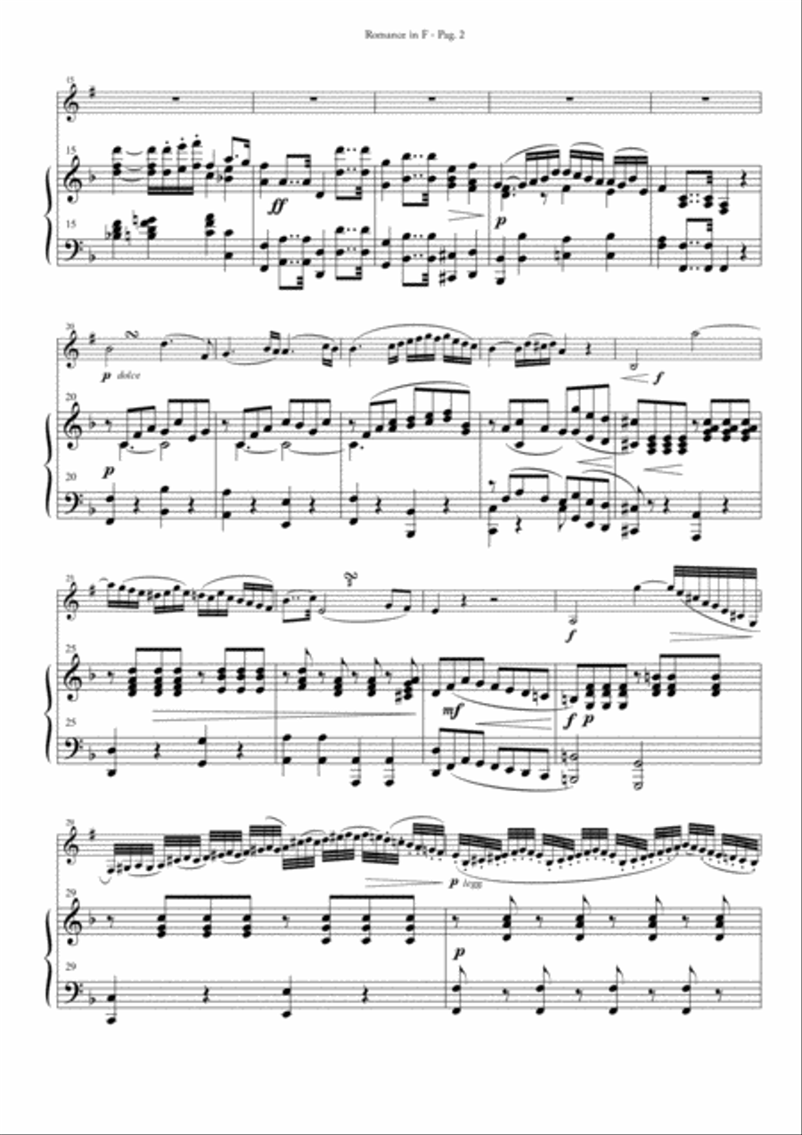 Romance in F for Clarinet and Piano Clarinet Solo scores gallery preview page 2