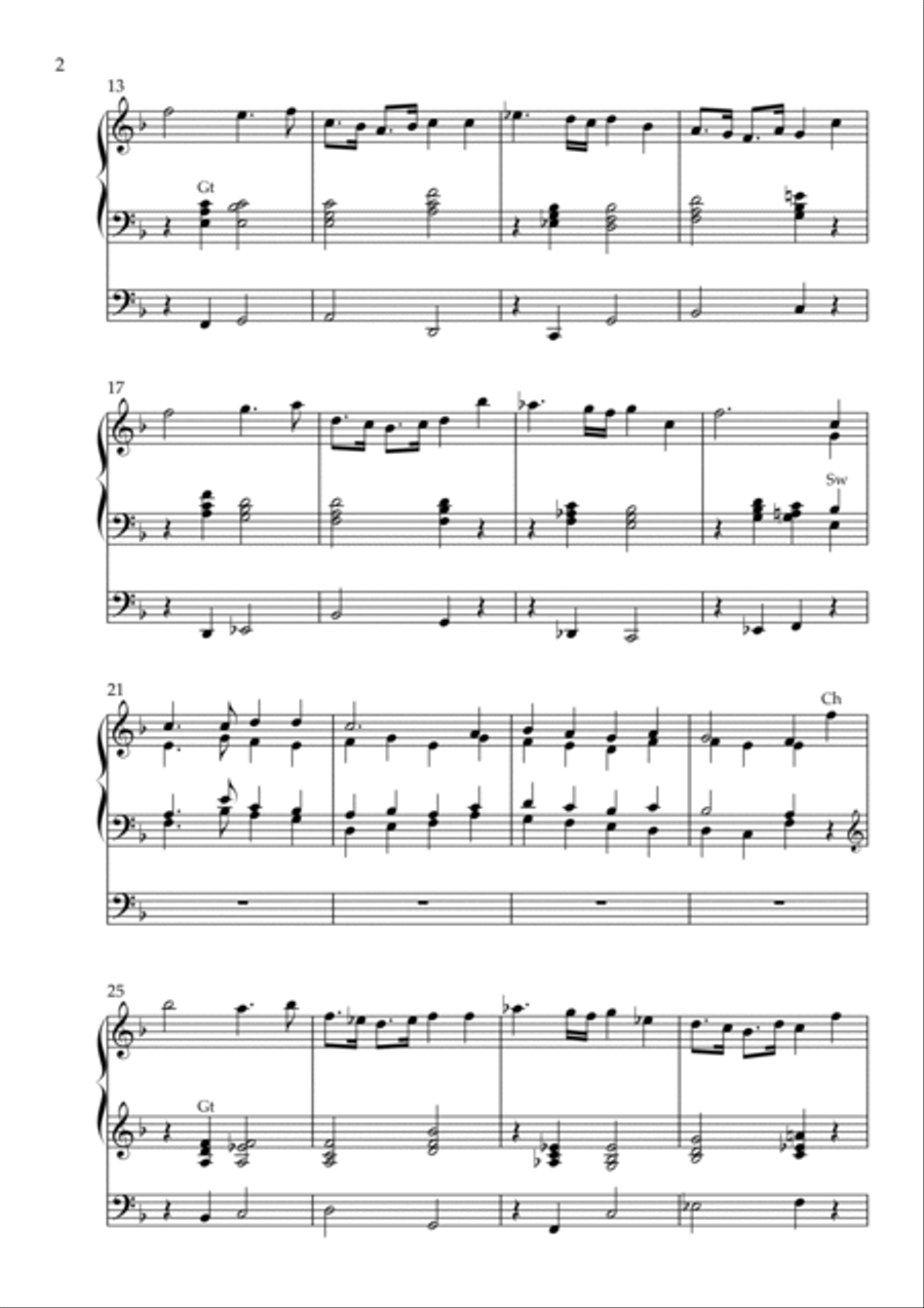 Processional on Nun danket alle Gott, Op. 164 (Organ Solo) by Vidas Pinkevicius Organ Solo scores gallery preview page 2