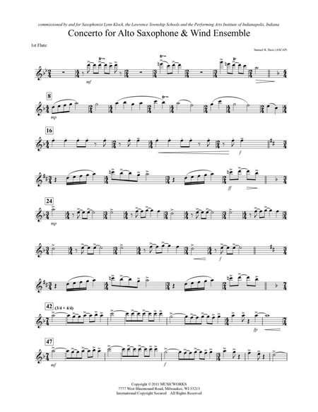 Concerto For Alto Saxophone And Wind Ensemble - Flute 1