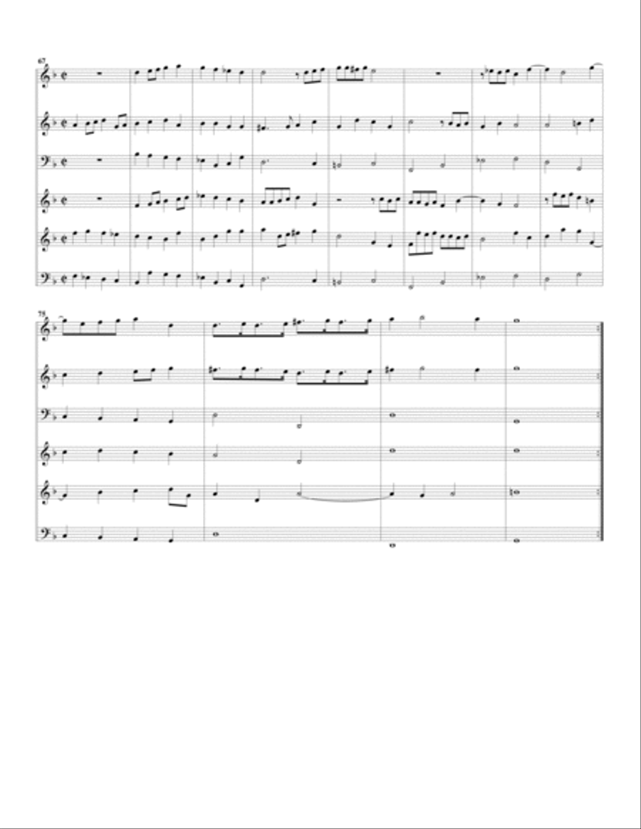 Sonata a quattro violini e doi chitarroni (arrangement for 6 recorders) Small Ensemble scores gallery preview page 4