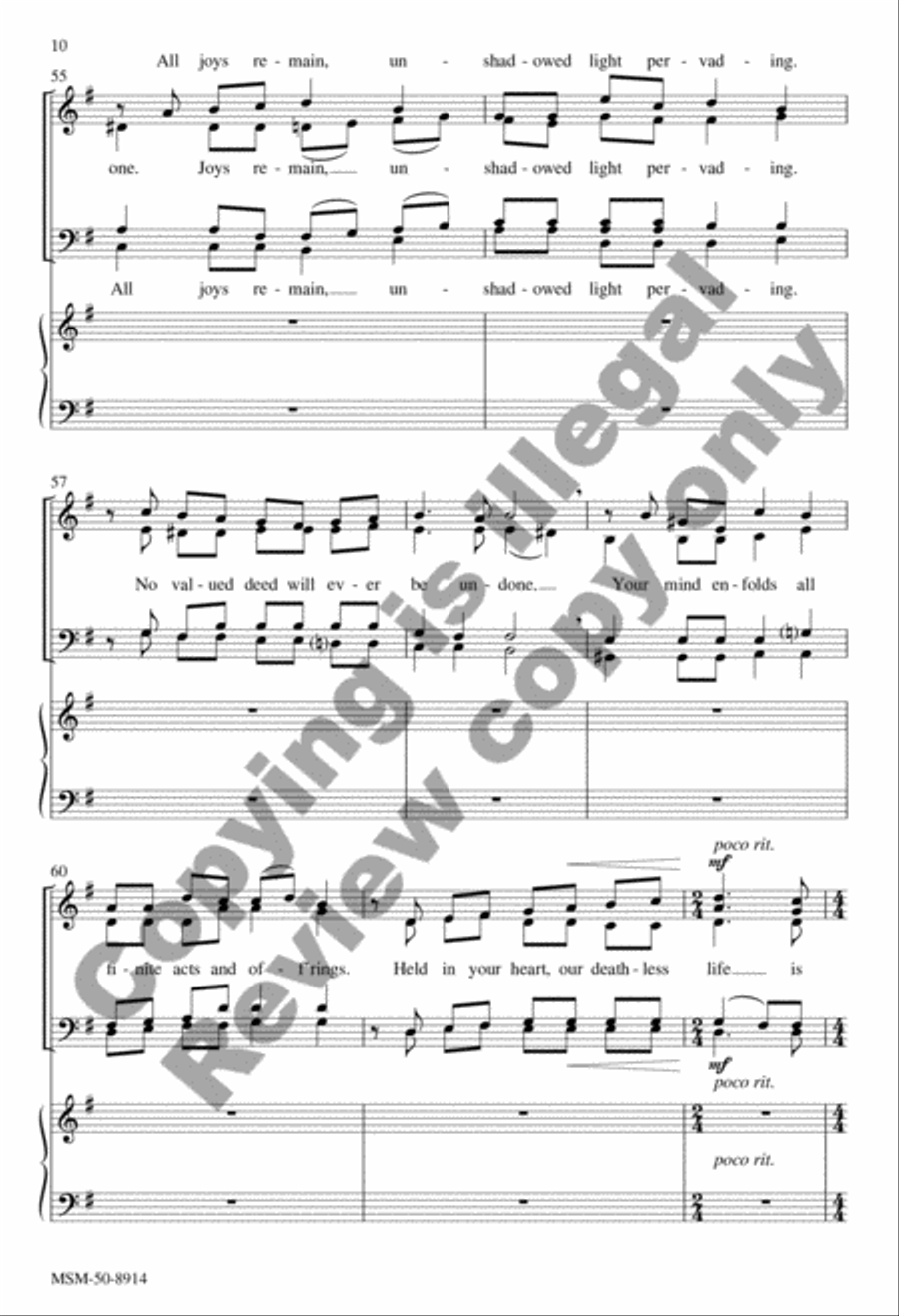 When Memory Fades (Choral Score) 4-Part scores gallery preview page 9