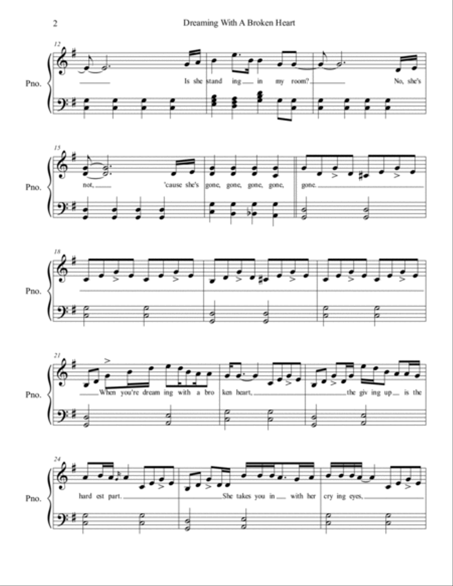 Dreaming With A Broken Heart Voice scores gallery preview page 2