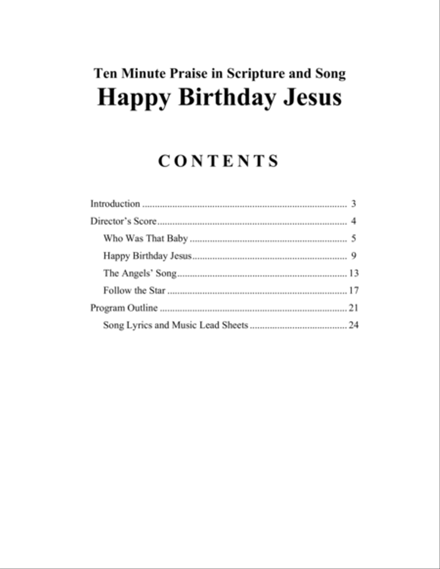 Ten Minute Praise in Scripture and Song -- Happy Birthday Jesus (Children's Program) Choir scores gallery preview page 4