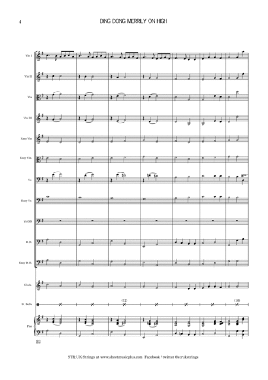 Ding Dong Merrily On High (STR:UK String Orchestra) String Orchestra scores gallery preview page 5