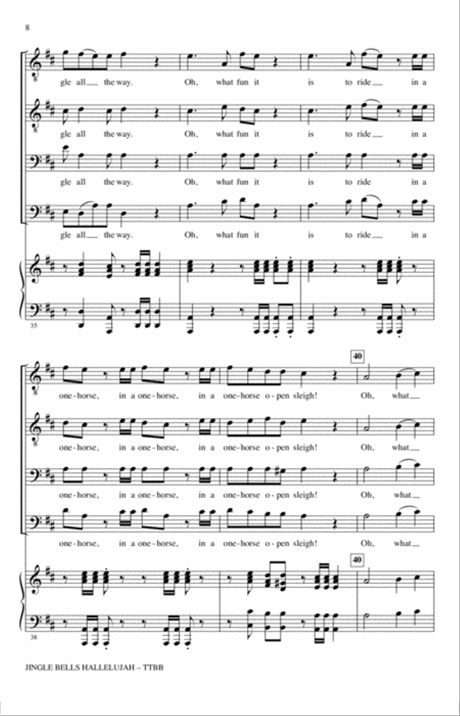 Hallelujah Chorus TTBB scores gallery preview page 6
