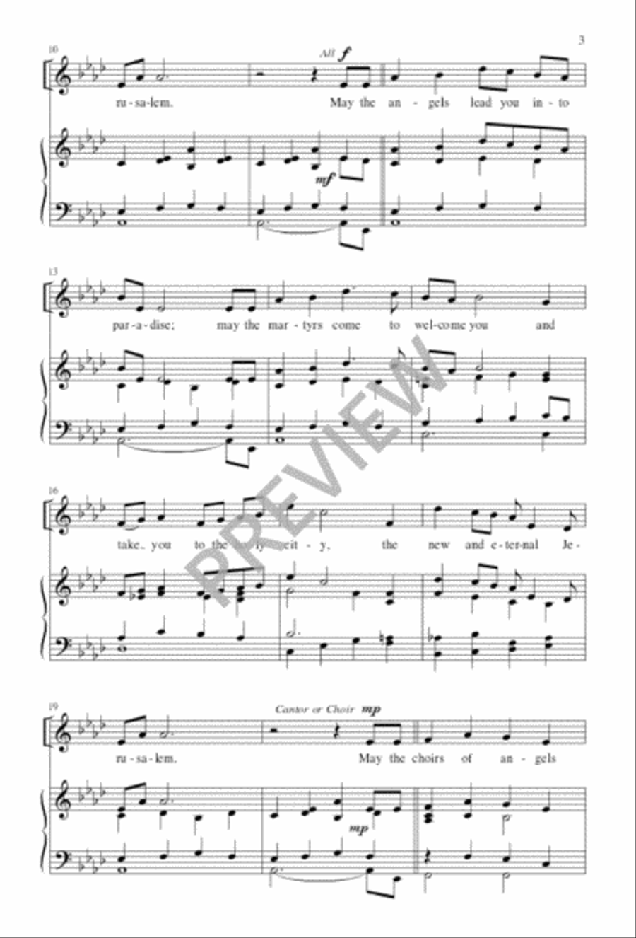 May the Angels Lead You into Paradise Unison Choir scores gallery preview page 4