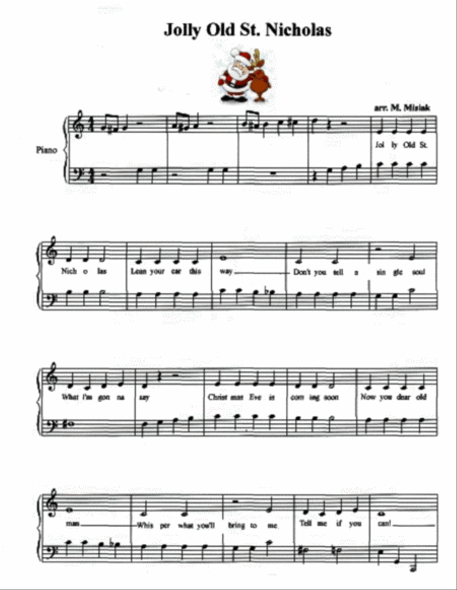 Jolly Old St. Nicholas Easy Piano scores gallery preview page 1