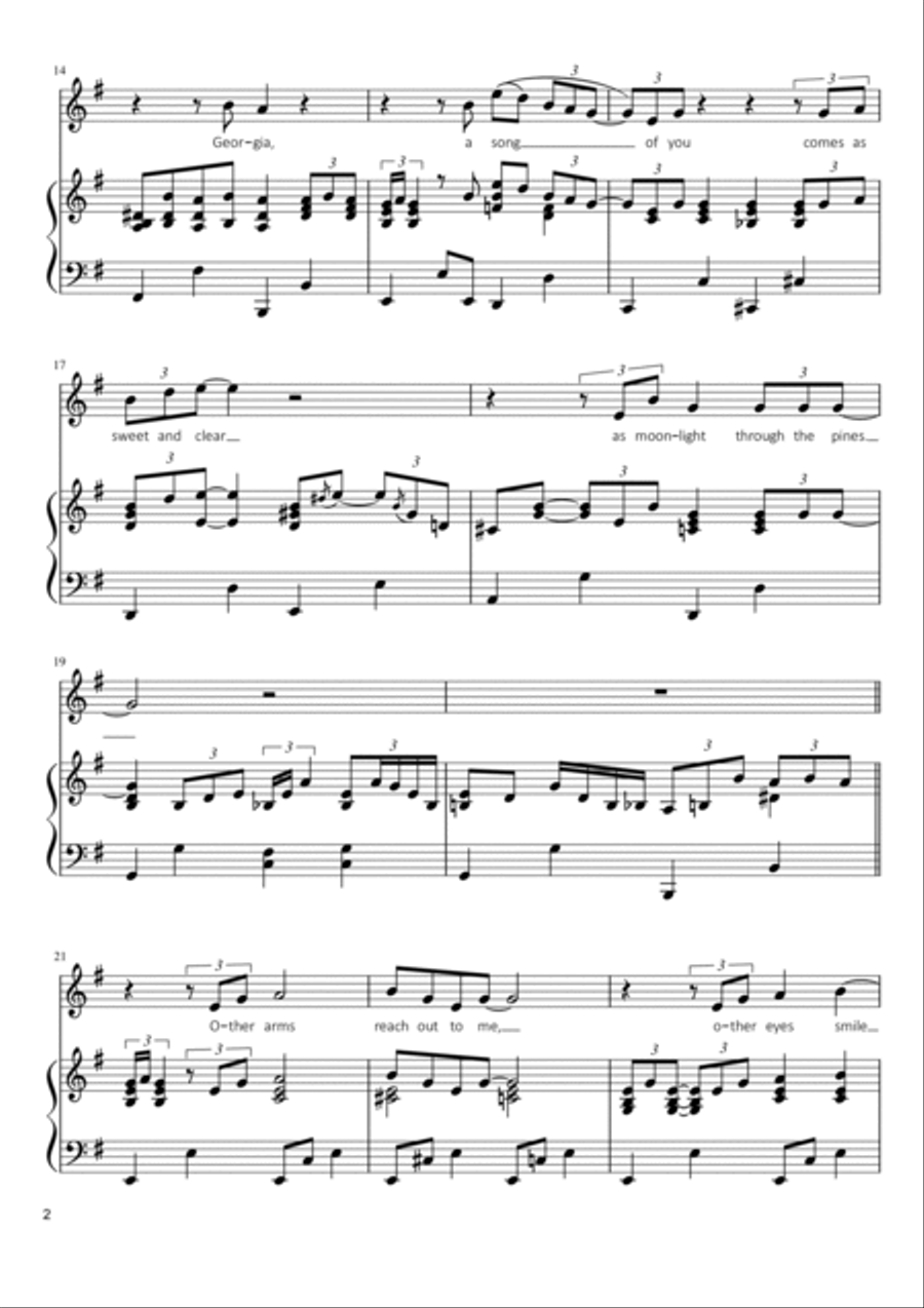 Georgia On My Mind Voice scores gallery preview page 2