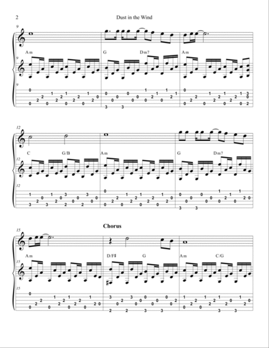 Dust In The Wind Score and Parts scores gallery preview page 3