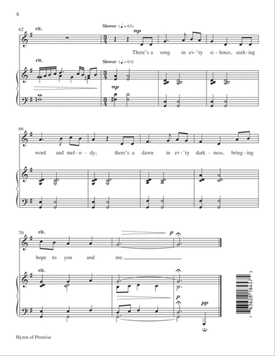 Hymn of Promise Choir scores gallery preview page 8
