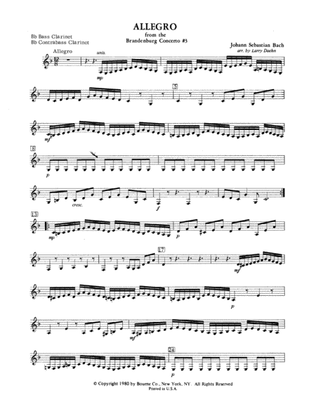 Allegro from Brandenburg Concerto No. 3 - Bb Bass Clarinet