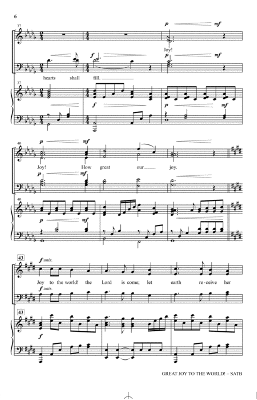 Great Joy To The World 4-Part scores gallery preview page 5