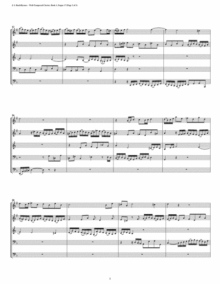 Fugue 17 from Well-Tempered Clavier, Book 1 (Conical Brass Quintet) image number null