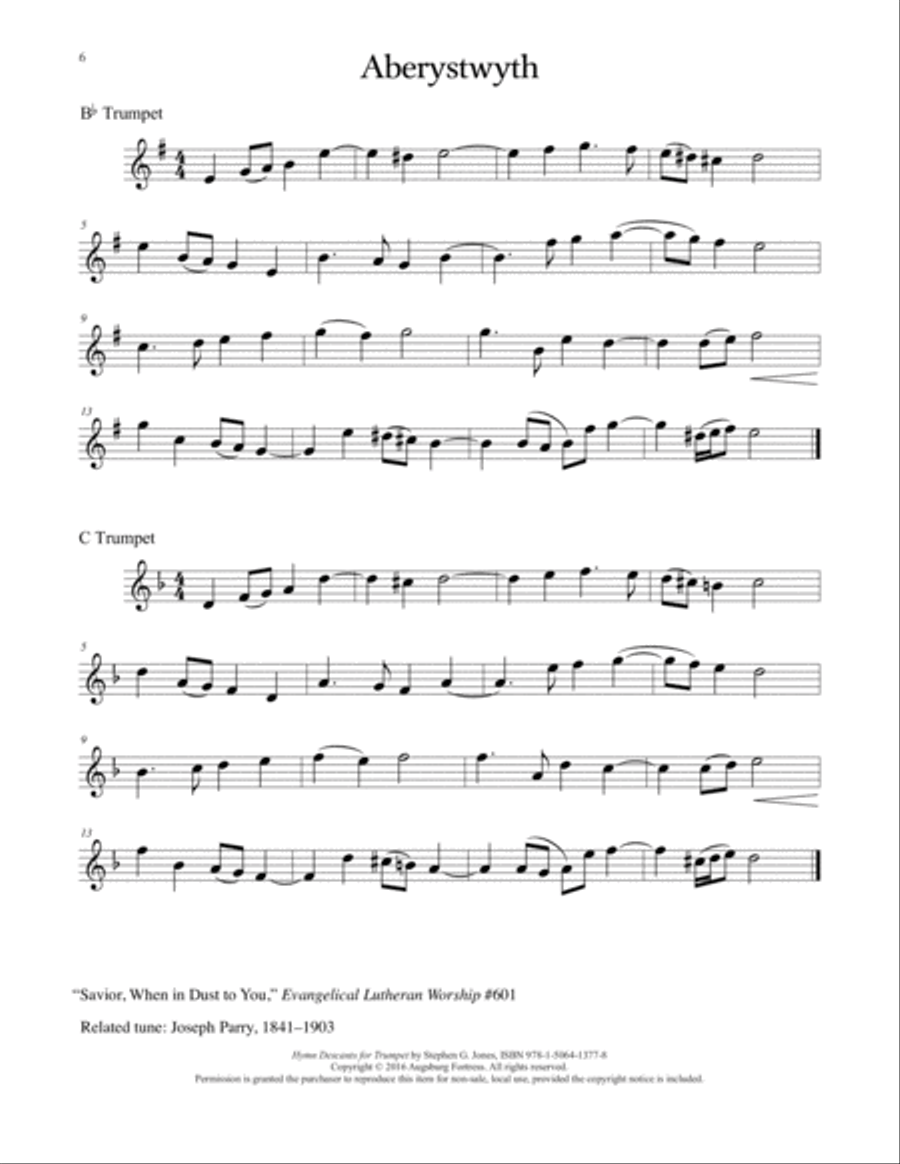 Hymn Descants for Trumpet C Trumpet scores gallery preview page 7