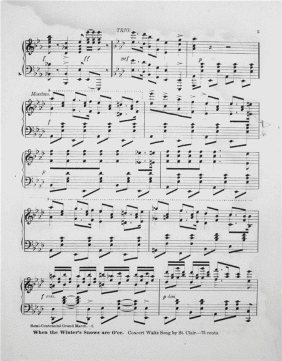Semi-Centennial Grand March Piano Solo scores gallery preview page 5