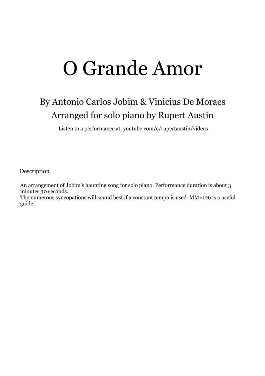 Book cover for O Grande Amor