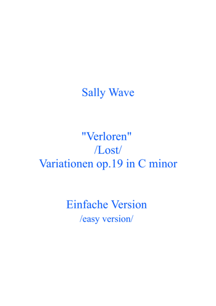 "Verloren" /Lost/ Variationen op.19 in C minor - Einfache Version /easy version/ image number null
