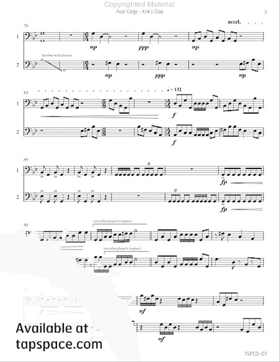 Fear Cage Percussion scores gallery preview page 8