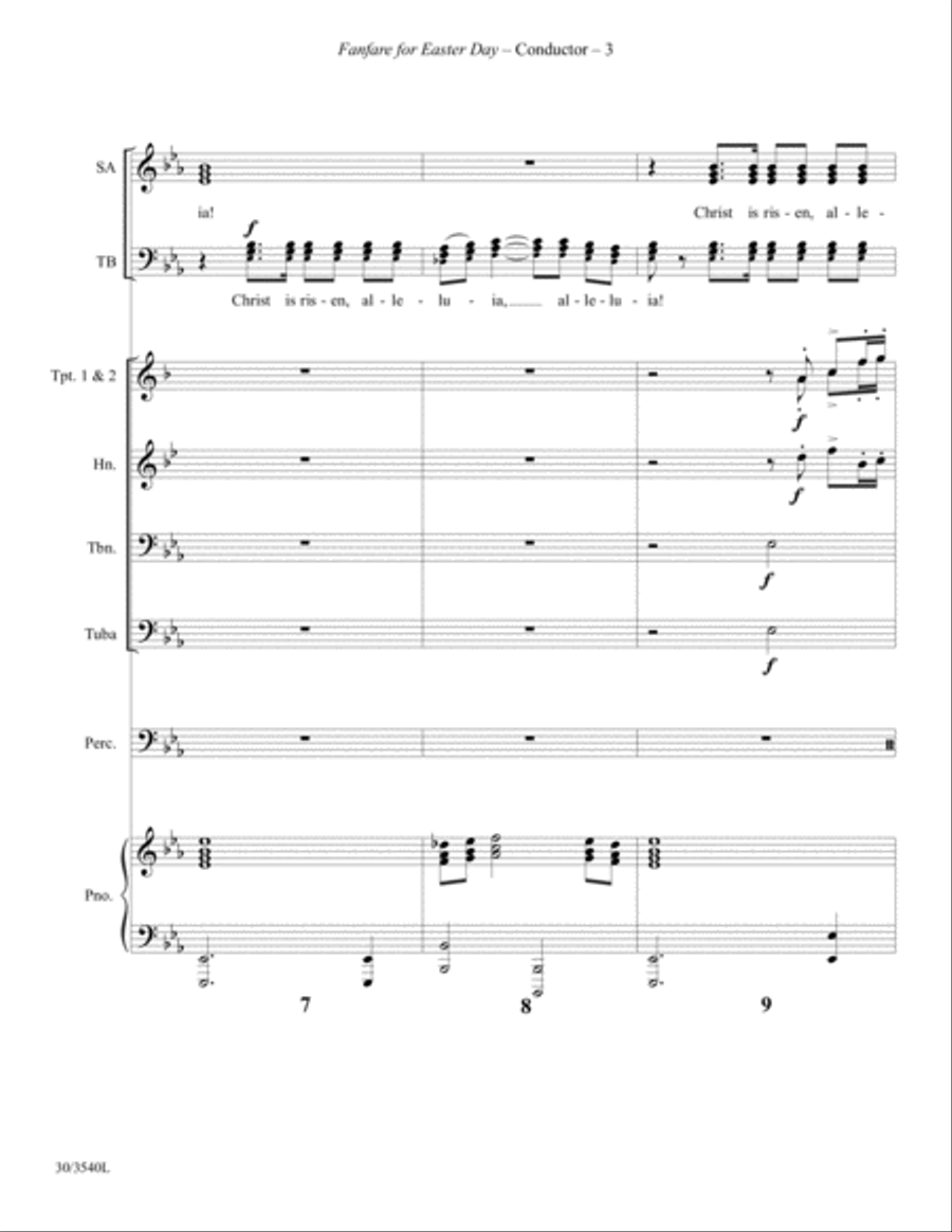 Fanfare for Easter Day - Brass Quintet and Percussion Score and Parts Choir scores gallery preview page 5