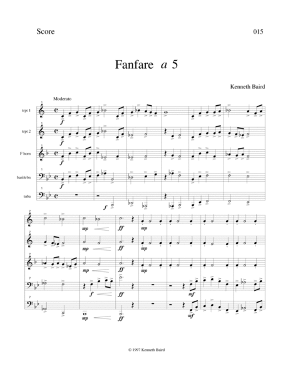 Fanfare a 5 Brass Ensemble scores gallery preview page 2