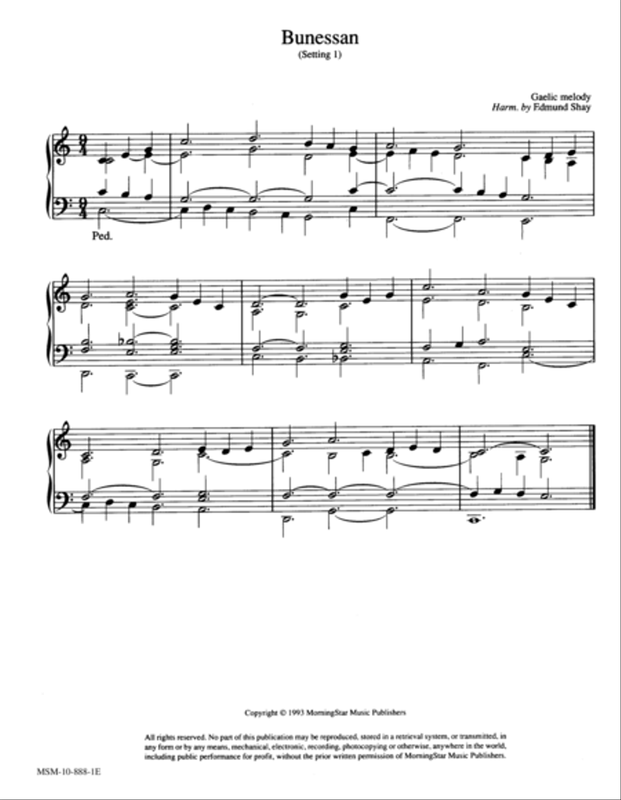 Bunessan (2 settings) Organ scores gallery preview page 1