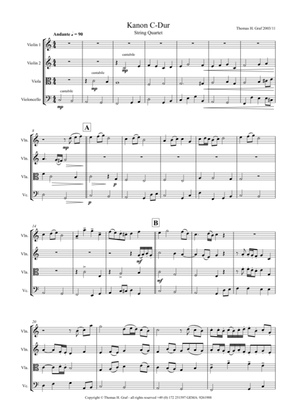 Canon C-Major, Kanon C-Dur, String Quartet