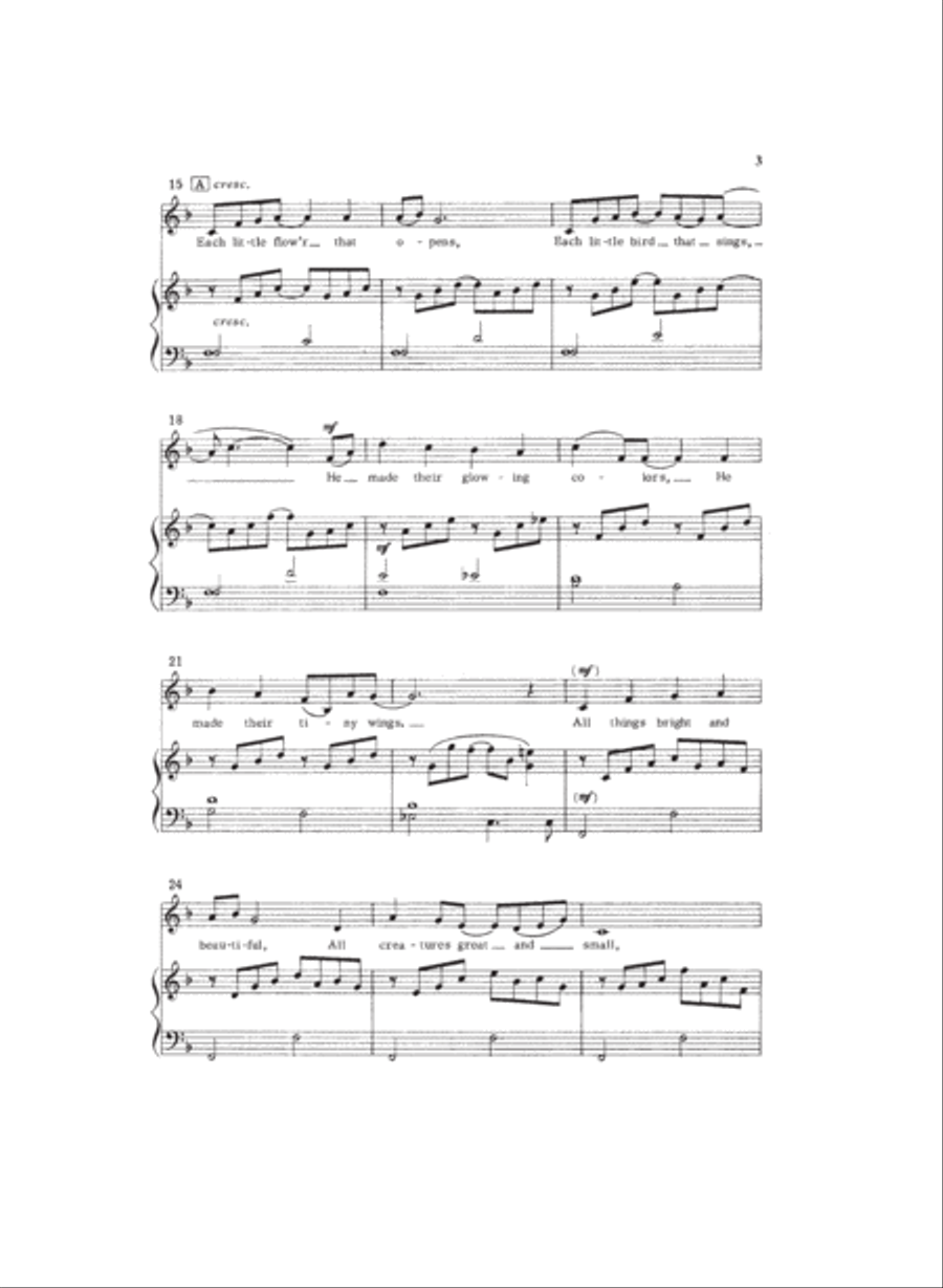 All things bright and beautiful Unison Choir scores gallery preview page 3