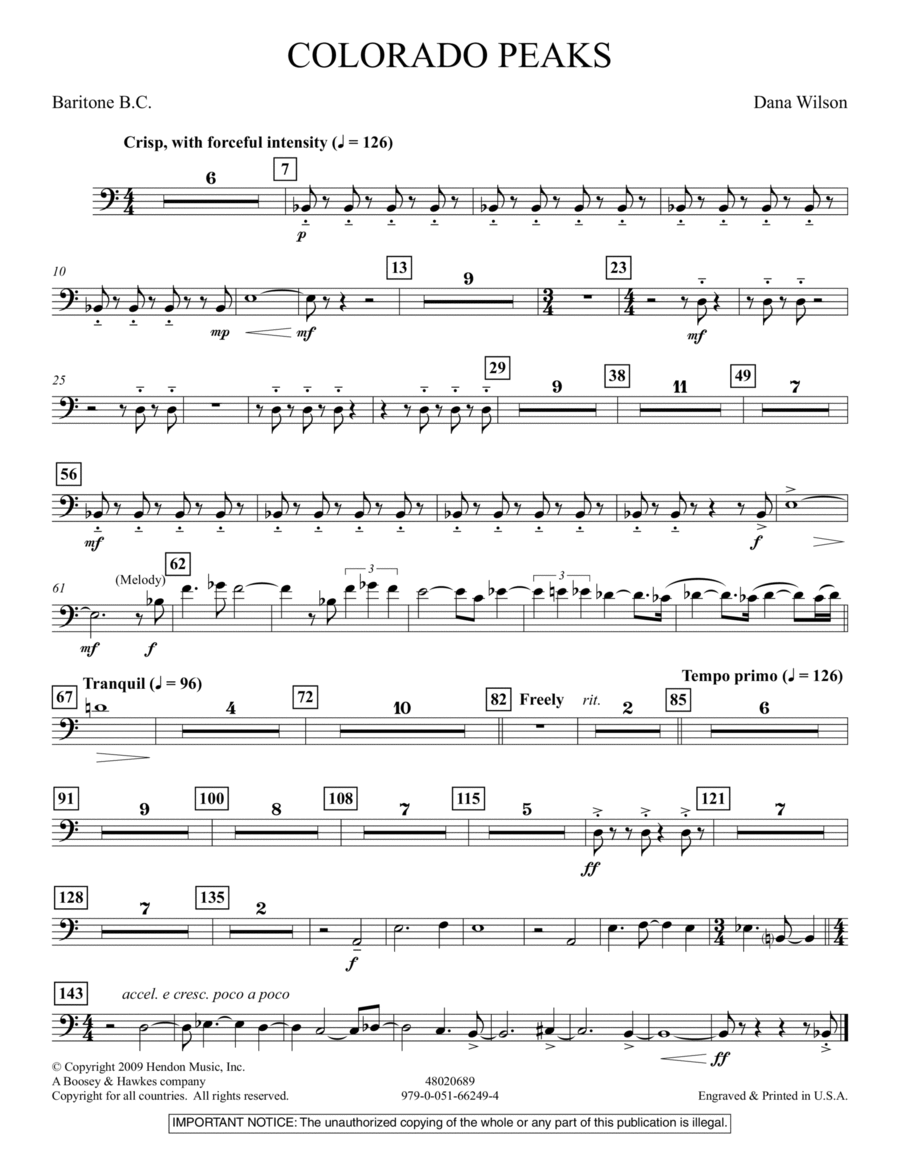 Colorado Peaks - Baritone B.C. Concert Band scores gallery preview page 1