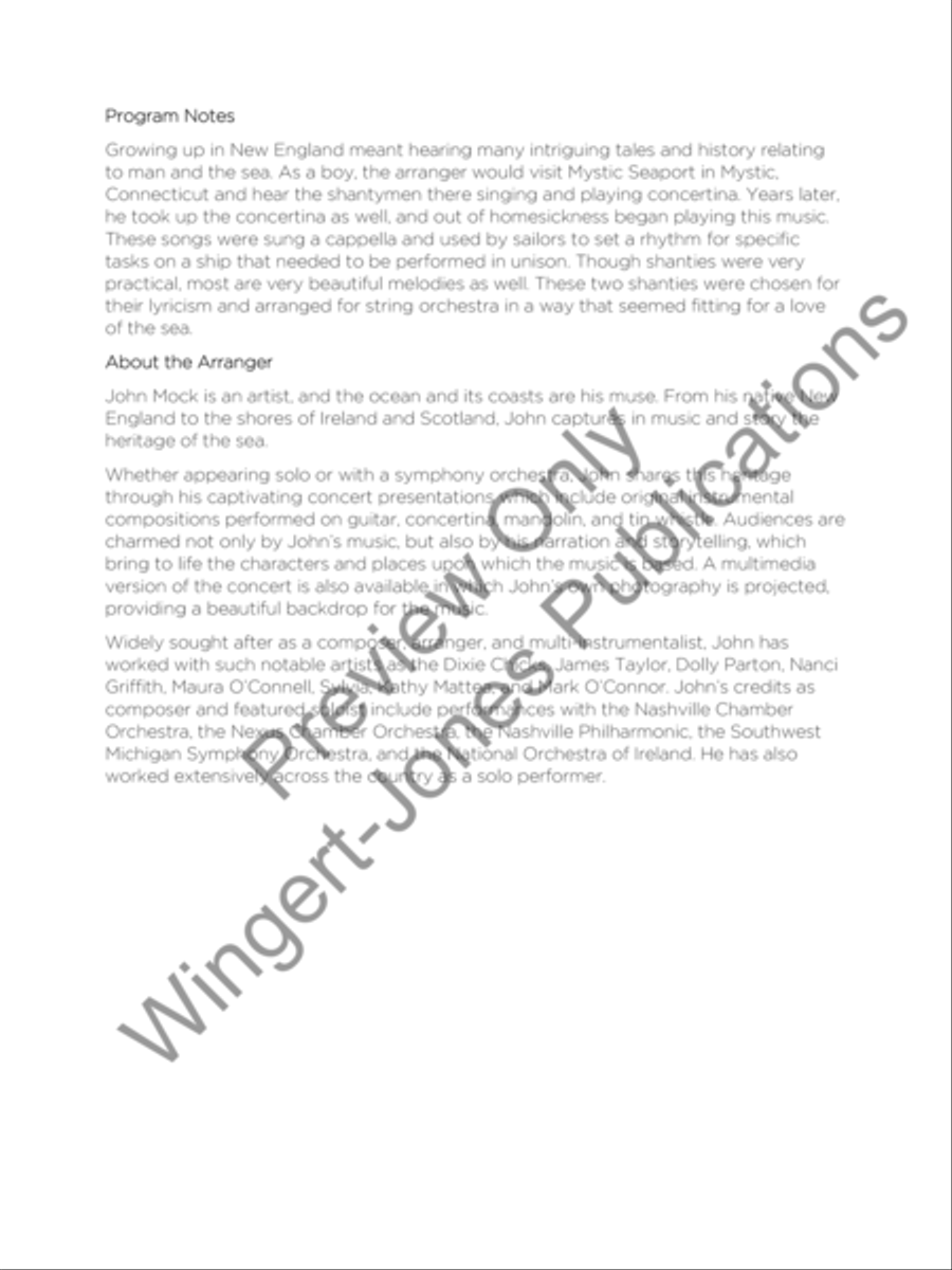 Two Sea Shanties for String Orchestra (Score) String Orchestra scores gallery preview page 3