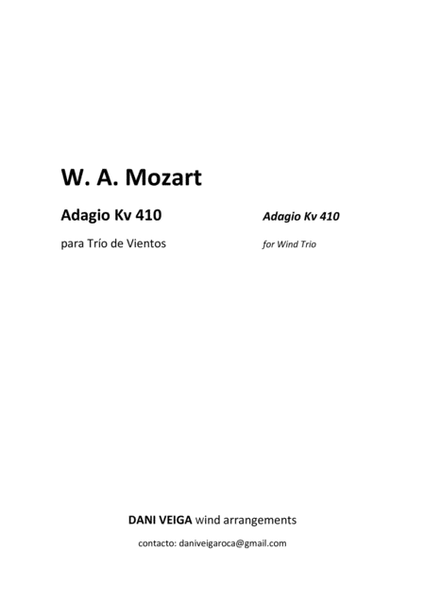 Mozart - Adagio Kv410 for Wind Trio (2 Oboes and Bassoon) image number null