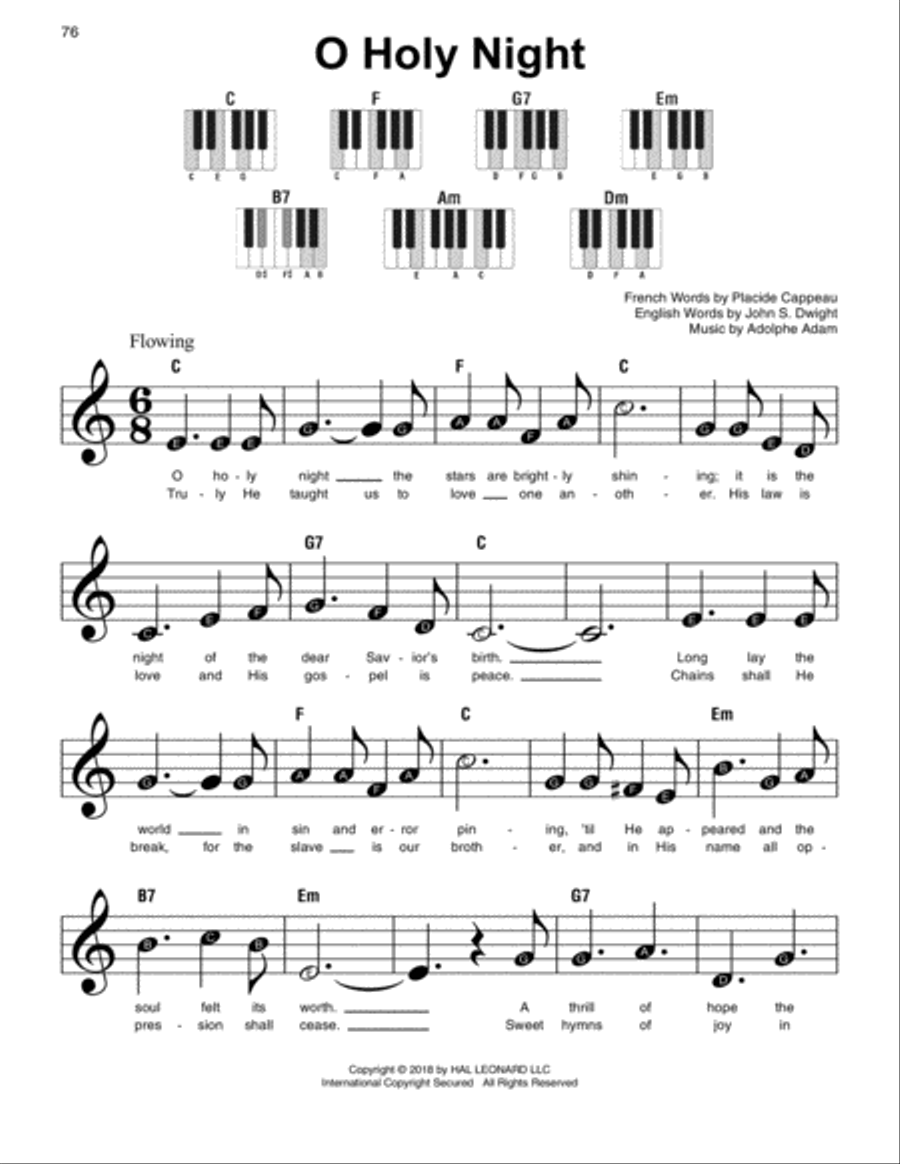 O Holy Night Easy Piano scores gallery preview page 1