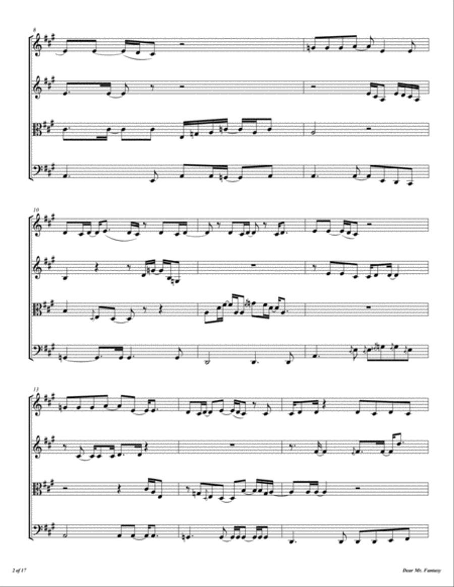 Dear Mr. Fantasy String Quartet scores gallery preview page 3
