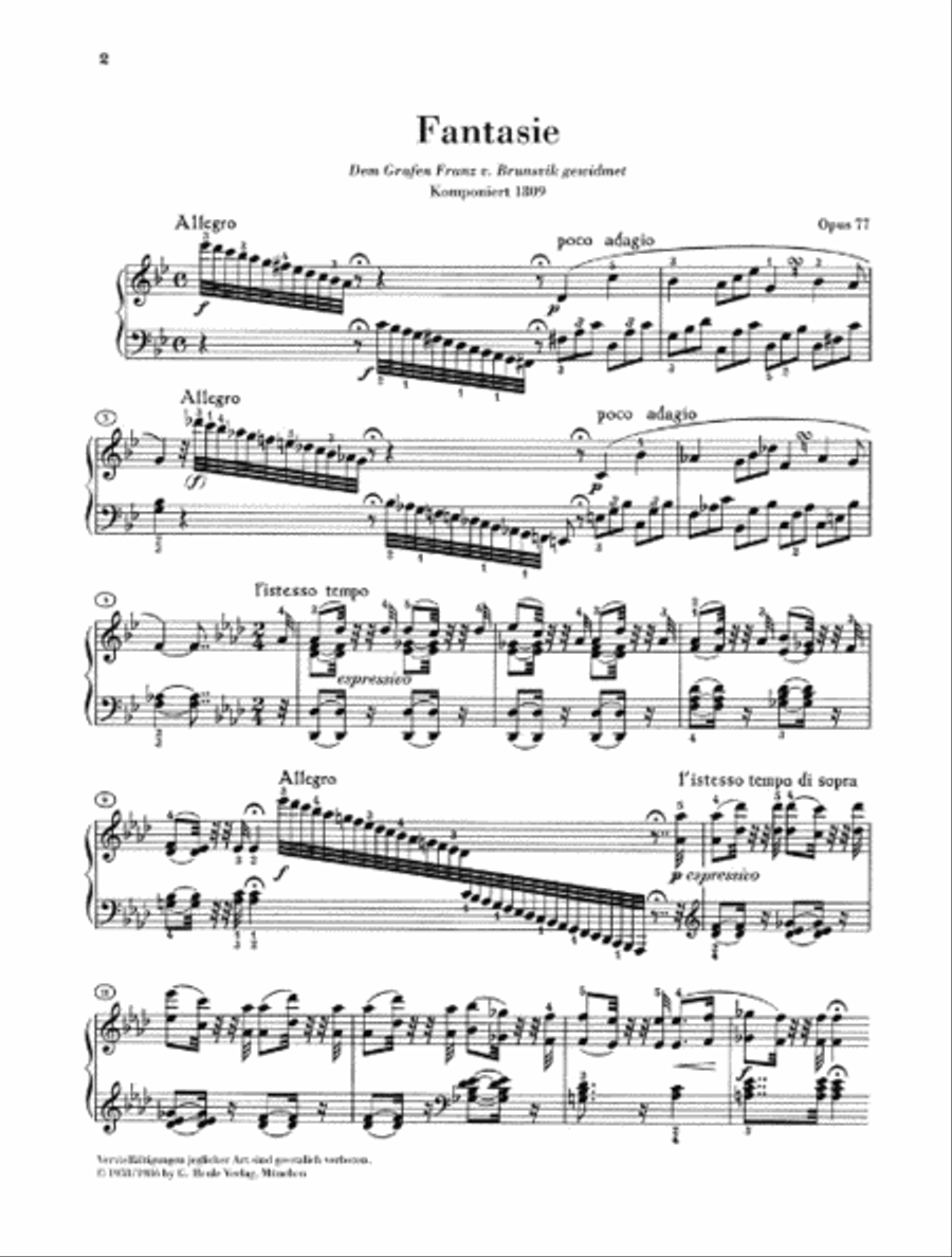 Fantasy Op. 77 Fantasy Op. 77 Piano Solo scores gallery preview page 2