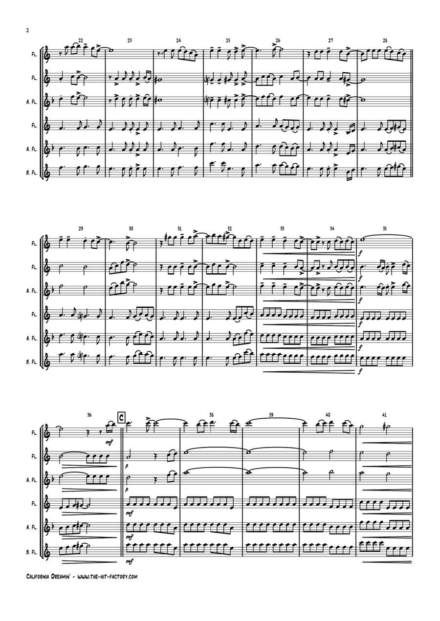 California Dreamin' Woodwind Trio scores gallery preview page 2