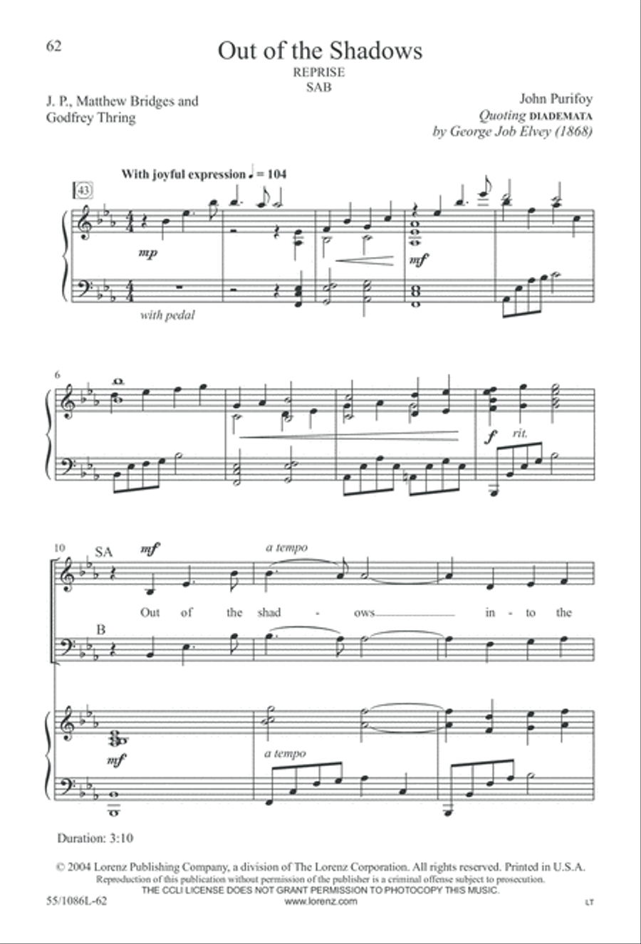 Out of the Shadows 3-Part scores gallery preview page 62