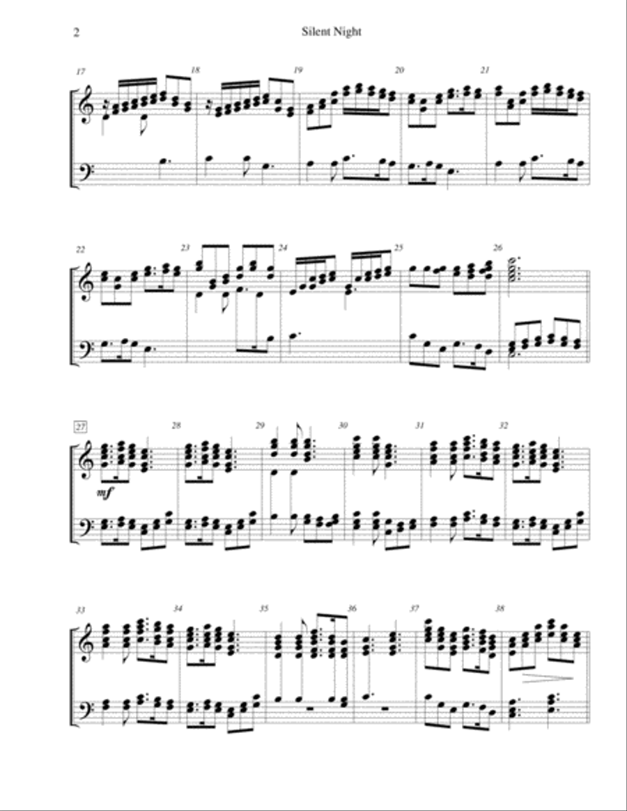 Silent Night - for 3-octave handbell choir 3-Octaves scores gallery preview page 2