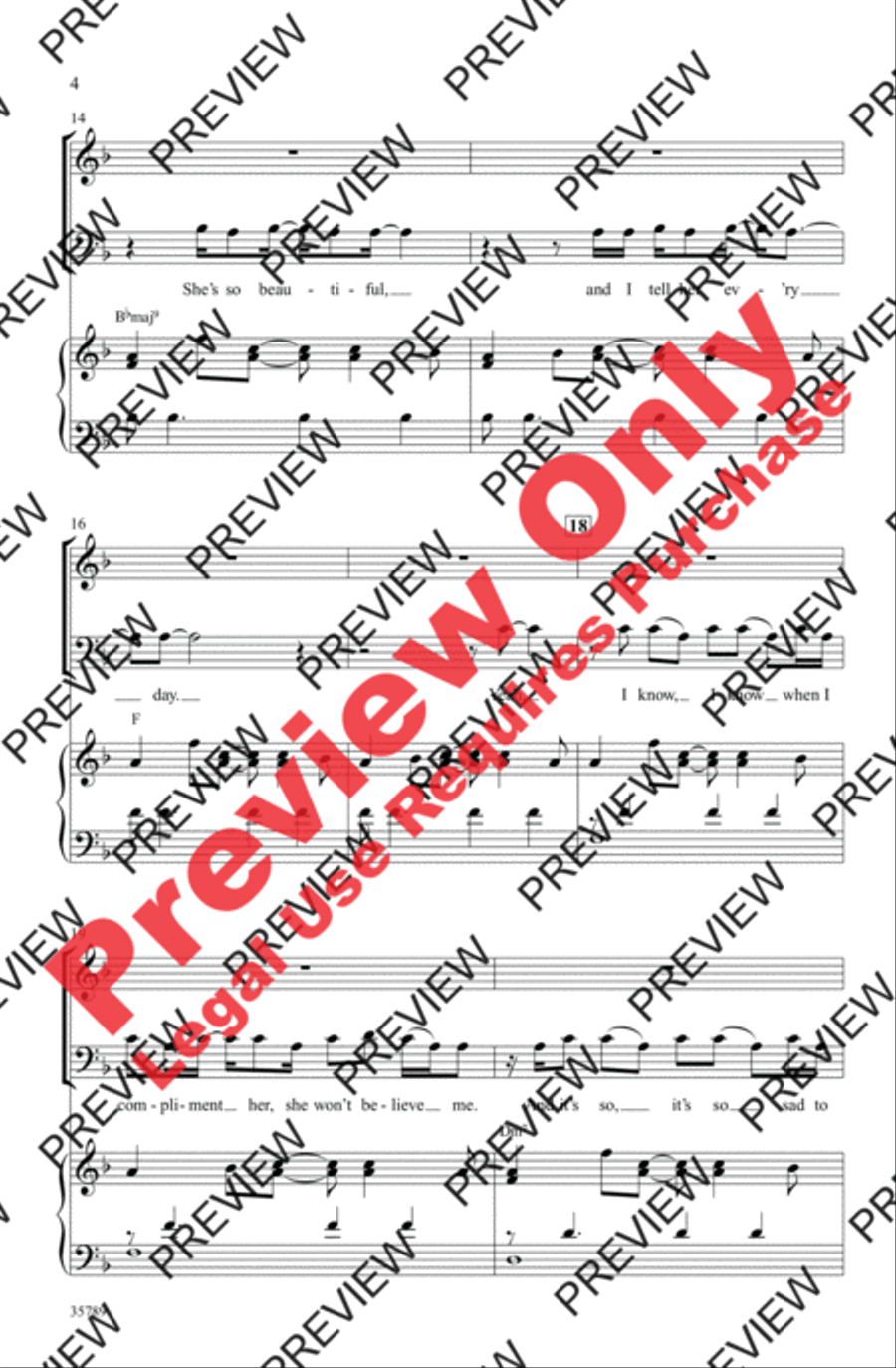 Just the Way You Are (Amazing) 4-Part scores gallery preview page 4