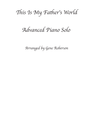 Book cover for This Is My Father's World PIANO SOLO