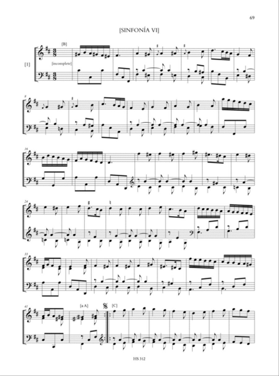 The Autograph Keyboard Manuscript - El manuscrito autógrafo de tecla. Sinfonías I-VIII. Critical Edition Harpsichord scores gallery preview page 7
